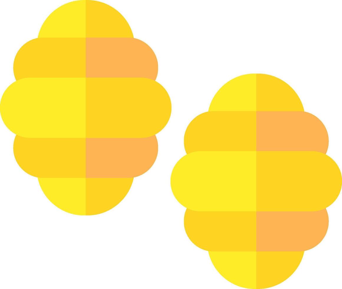 Two yellow honeycomb shapes on a white background vector