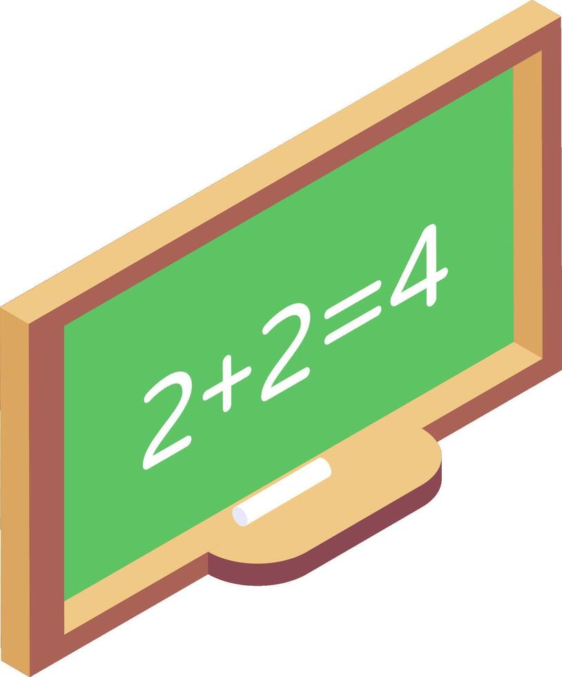 A green chalkboard with the number 2 and 4 on it vector