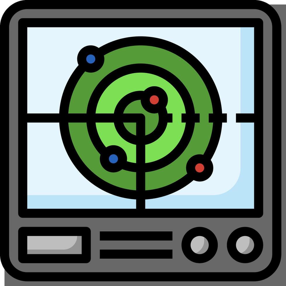 A computer monitor with a target on it vector
