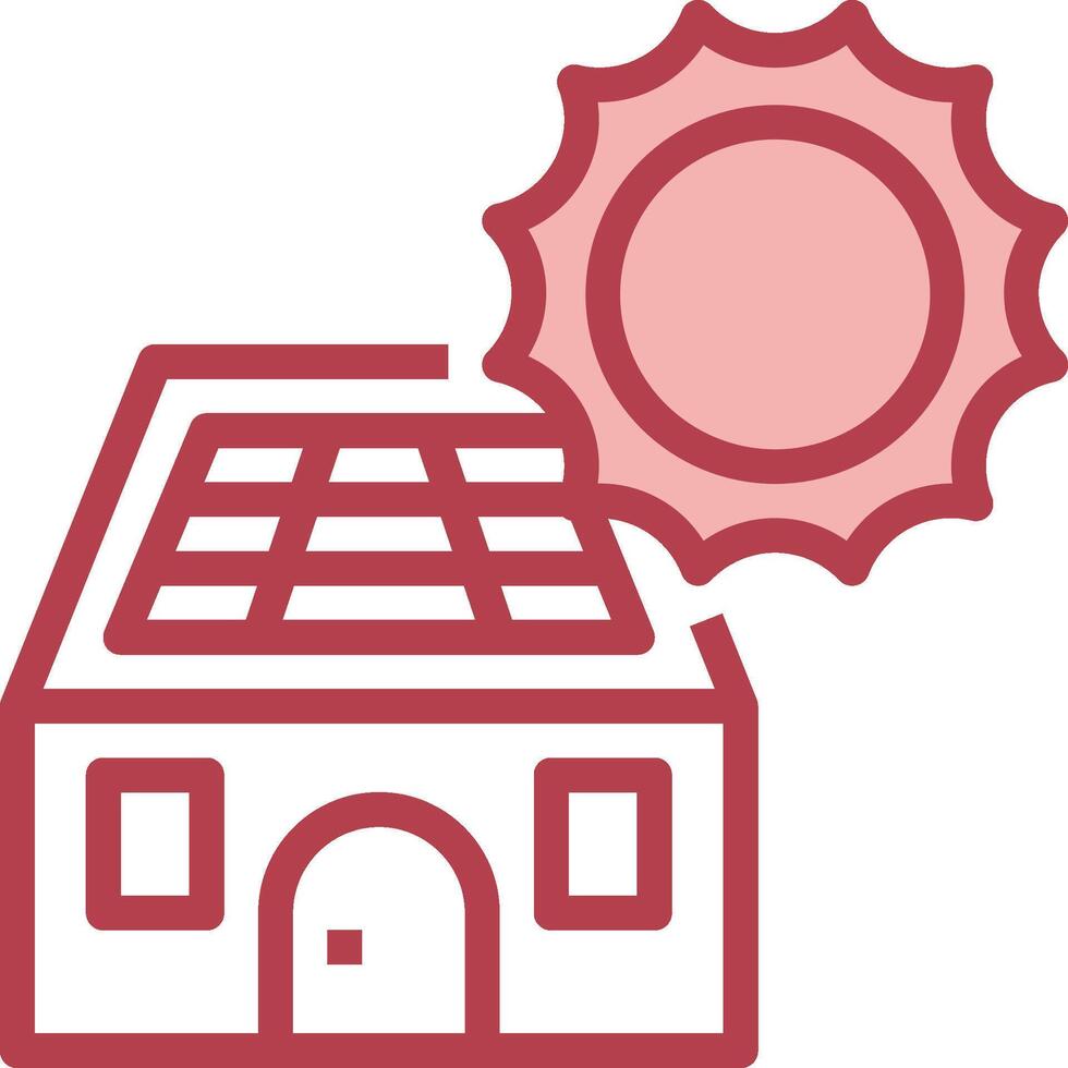 A house with solar panels on the roof vector