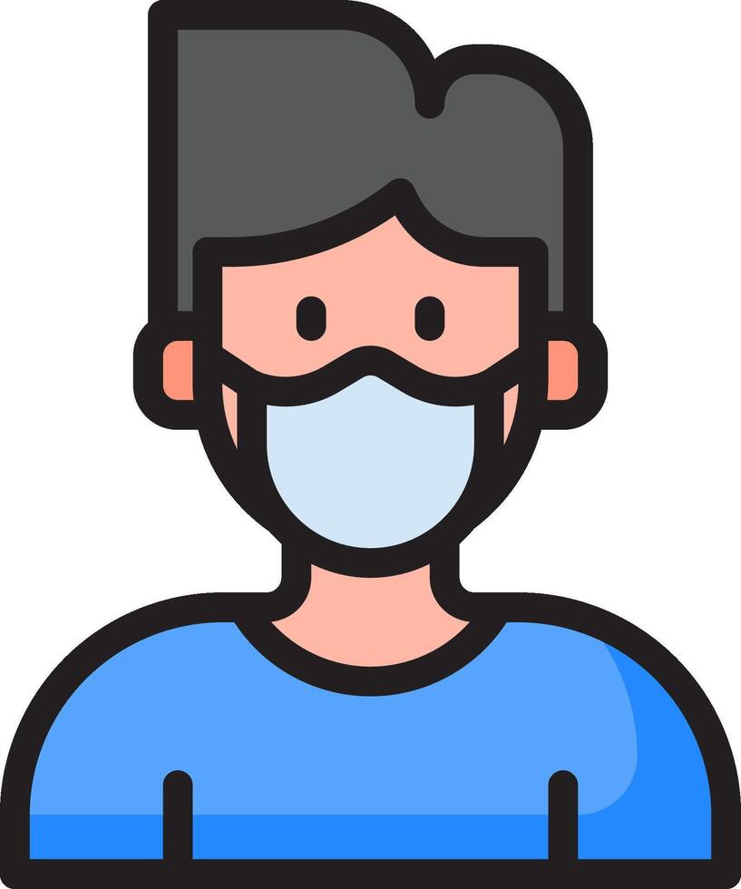 A man wearing a mask icon vector