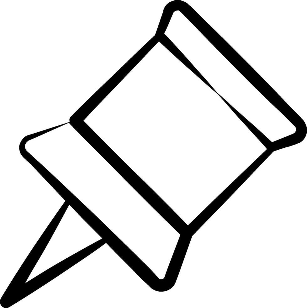 A black and white drawing of a pin vector