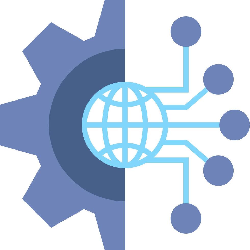 A globe and a gearwheel with a globe in the center vector