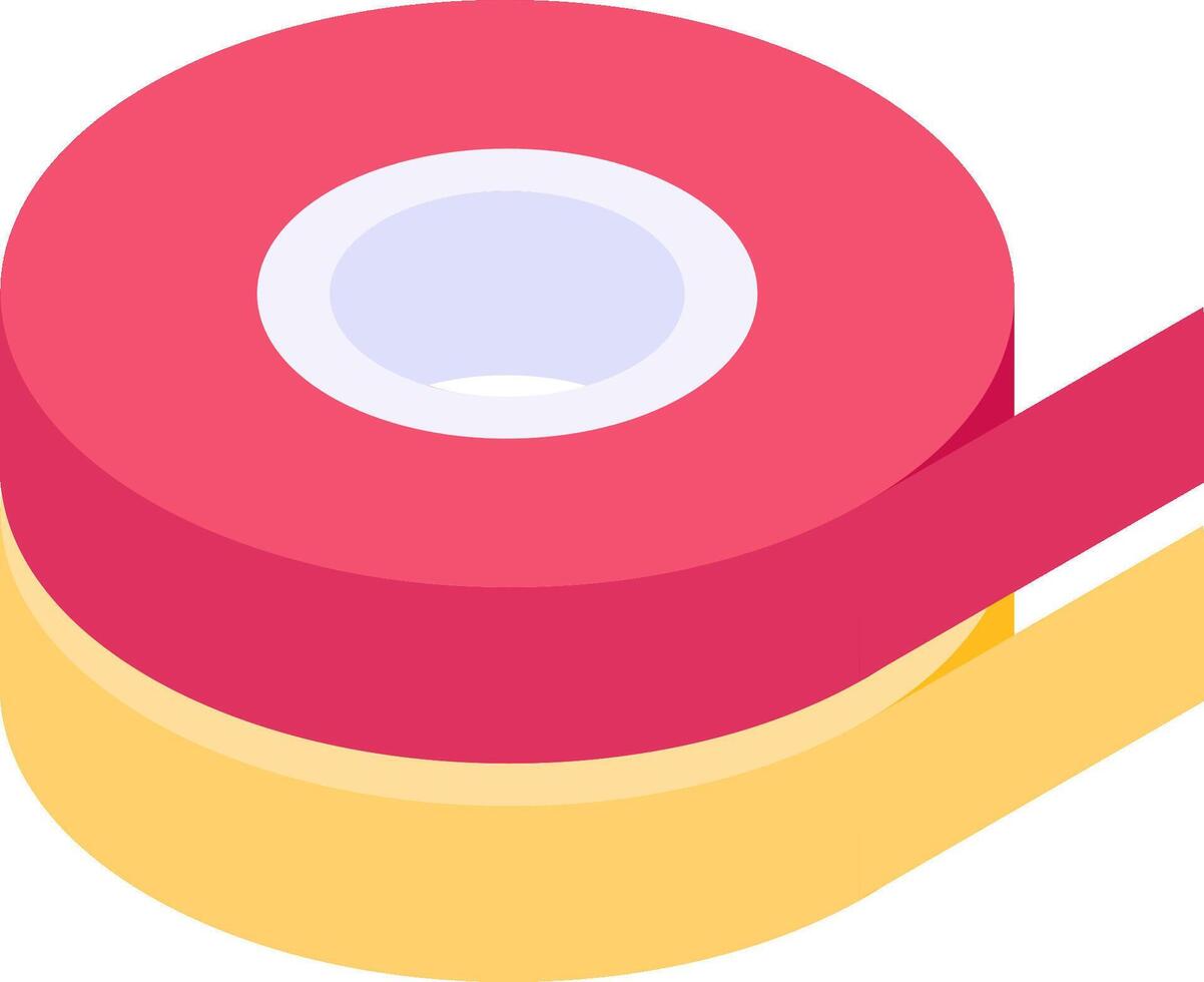 A roll of tape with a yellow and pink color vector