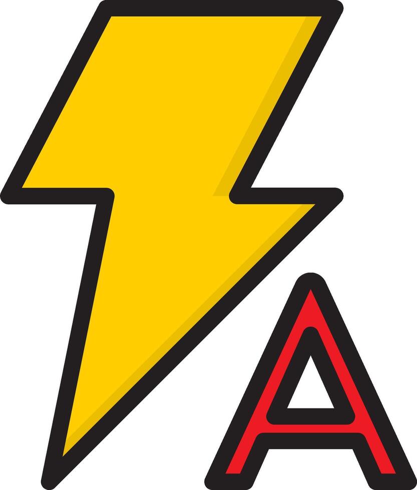 A lightning bolt with the letter a in the middle vector