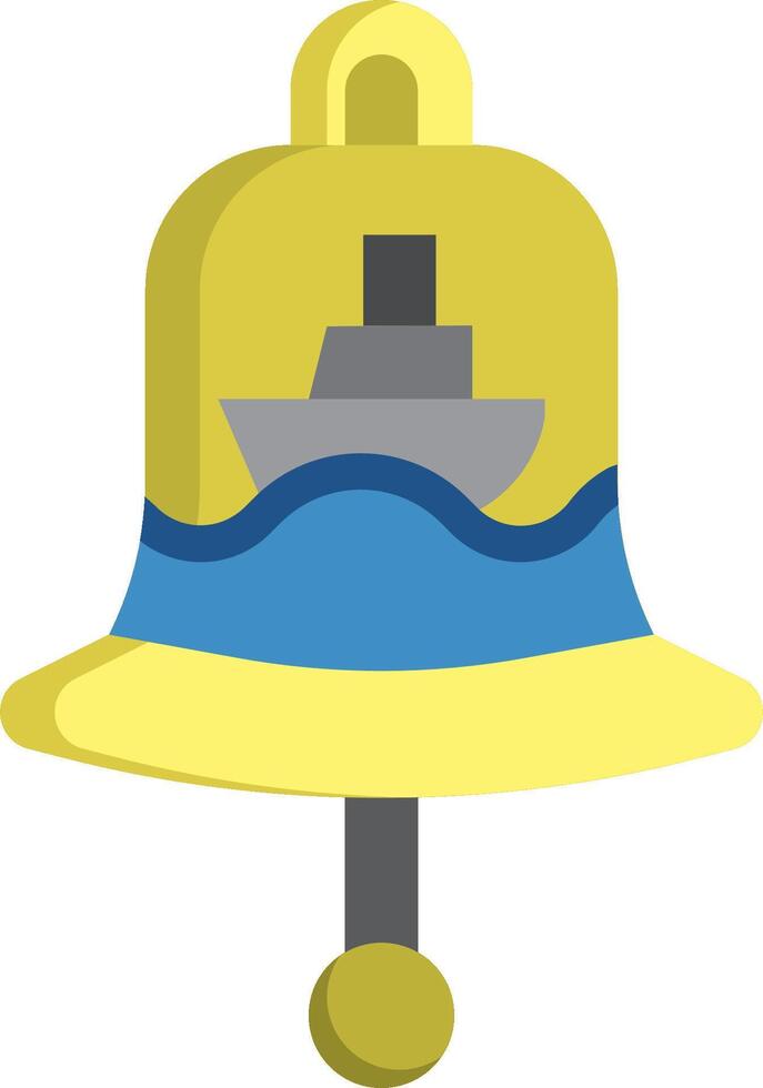 A bell with a ship on it vector