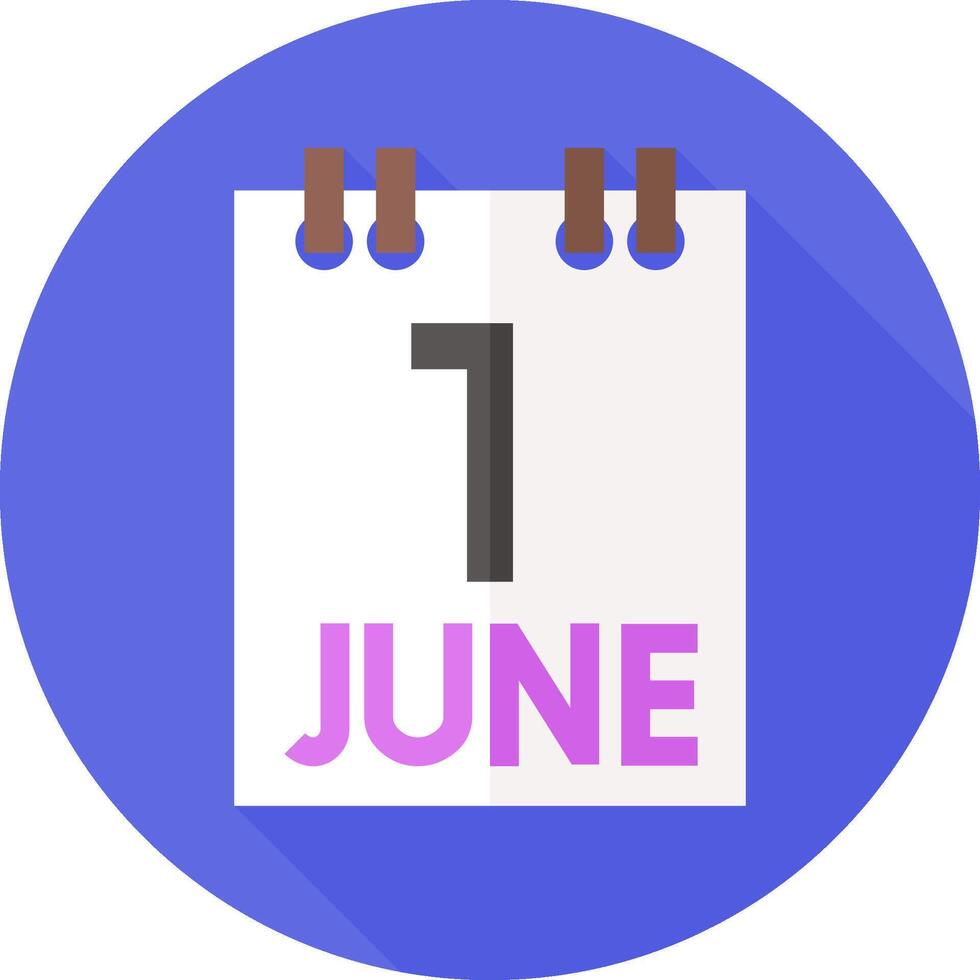 A calendar with the number 1 june on it vector