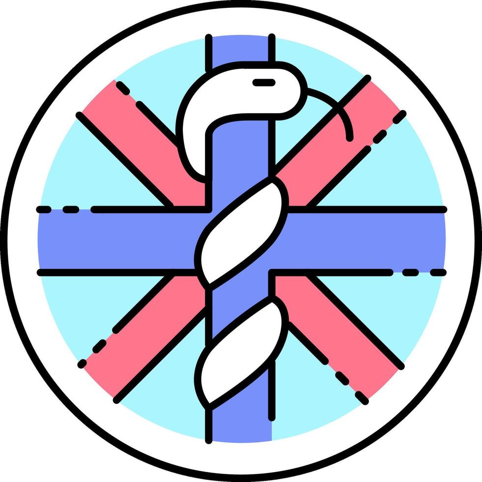 A snake in a circle with a union jack on top vector