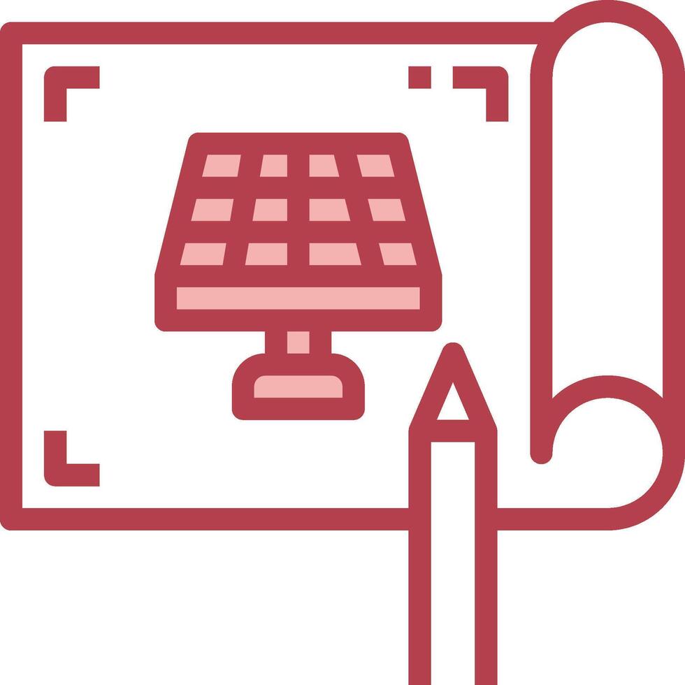 A pencil and a solar panel on a piece of paper vector