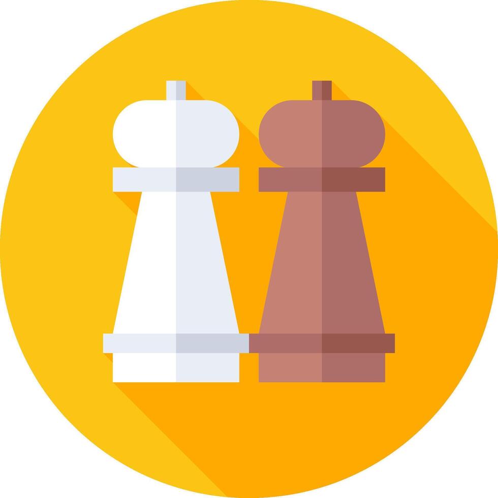 Chess pieces icon with long shadow vector