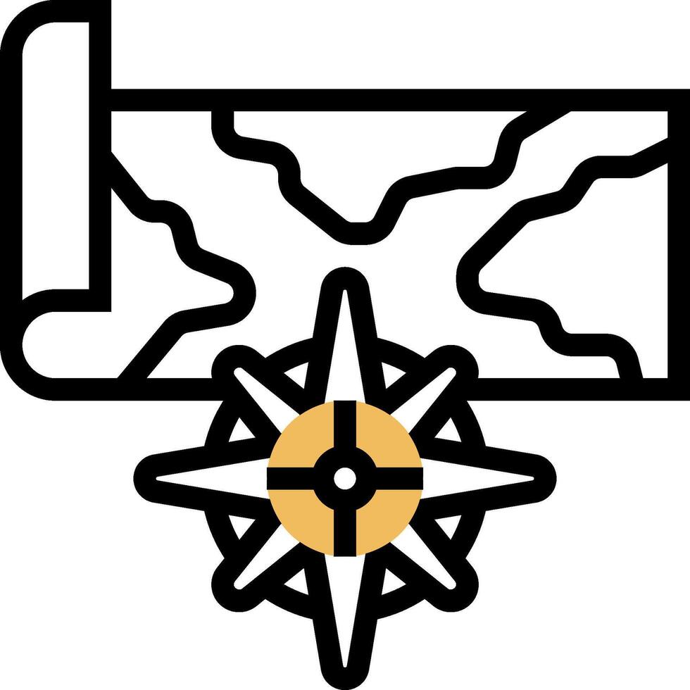 A compass and map icon on a white background vector