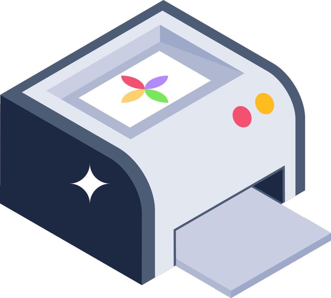 A printer with a colorful flower on it vector