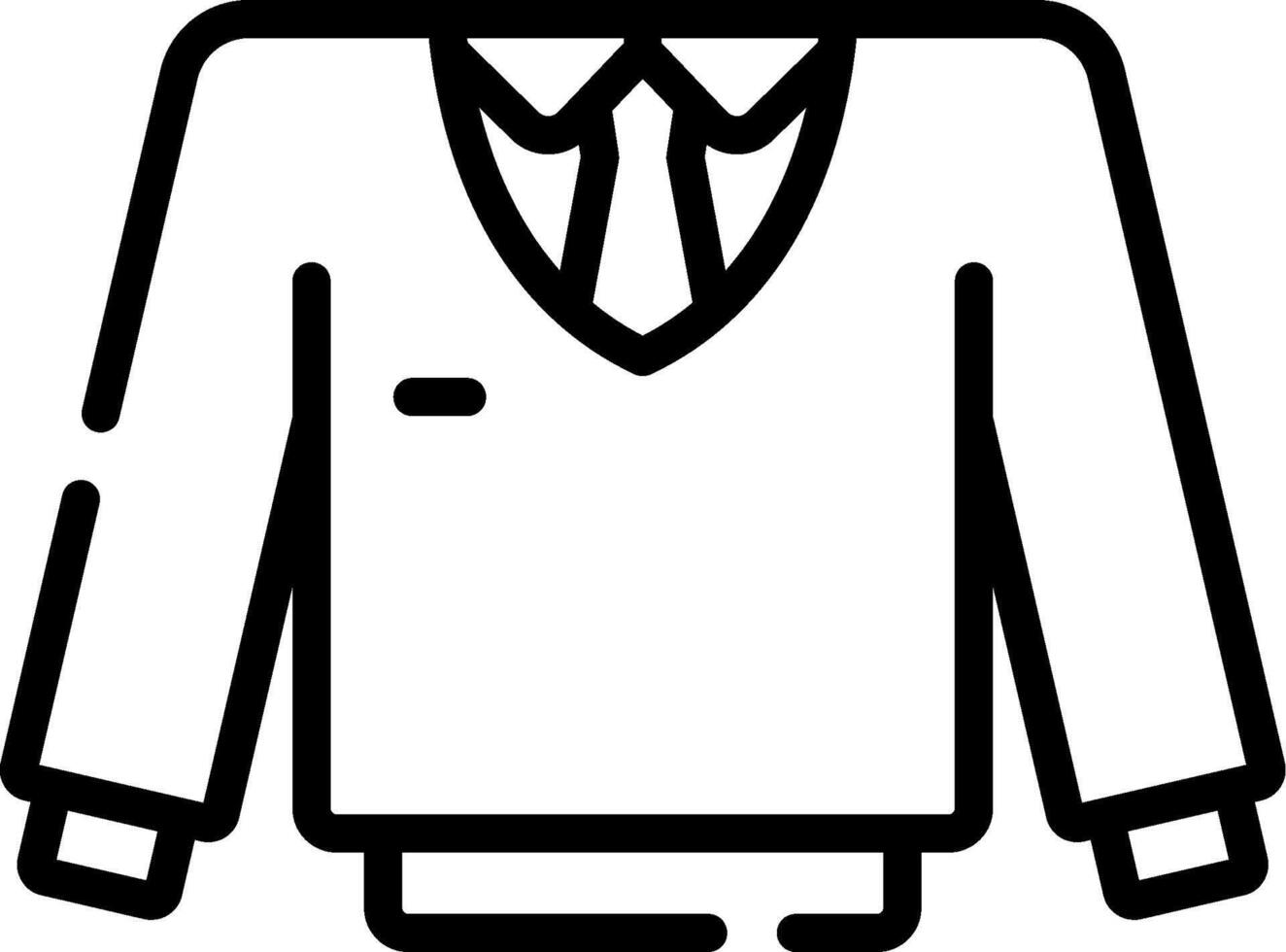A black and white illustration of a shirt and tie vector