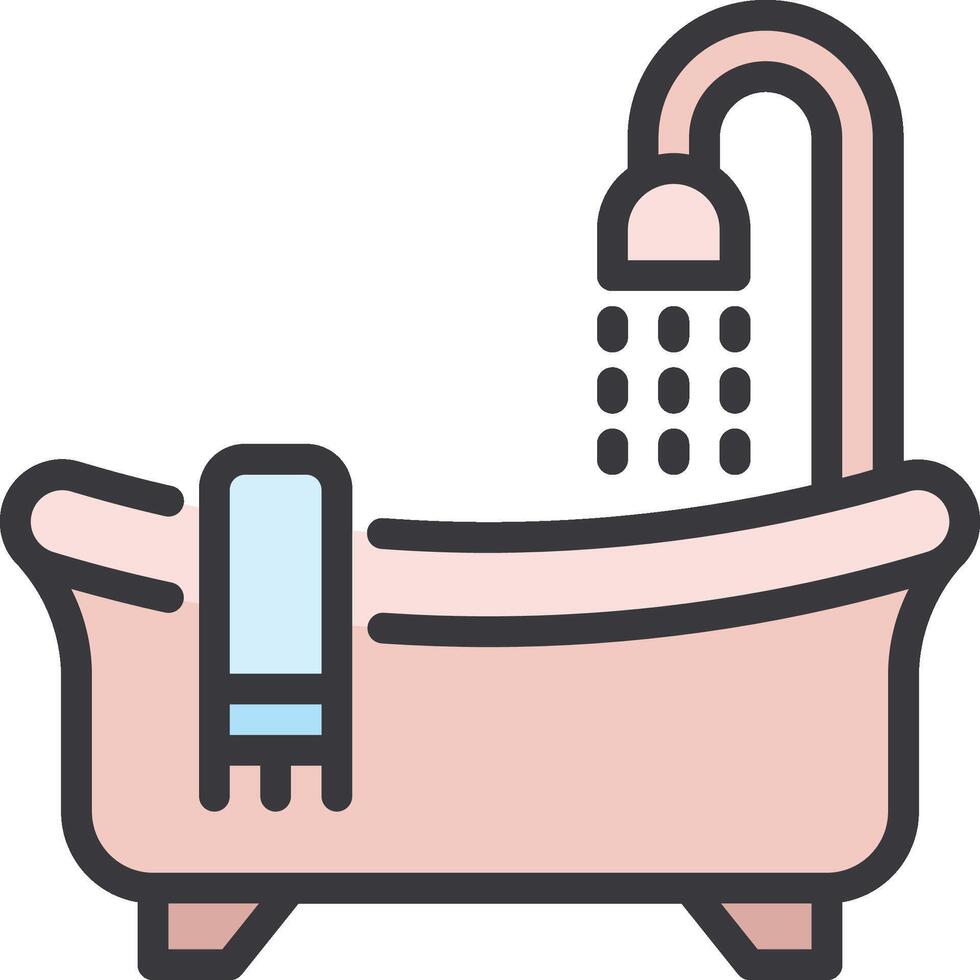 Bathroom icon with bathtub and shower vector