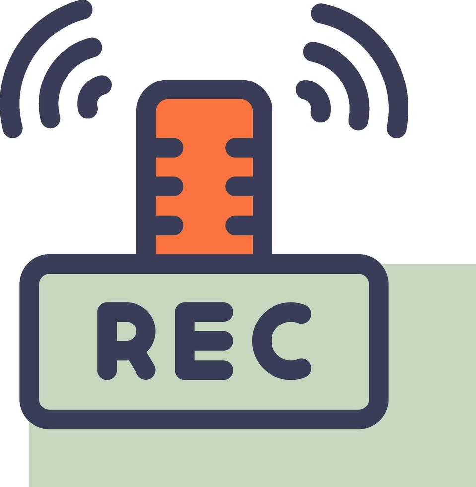 Recording icon with a microphone and a recorder vector