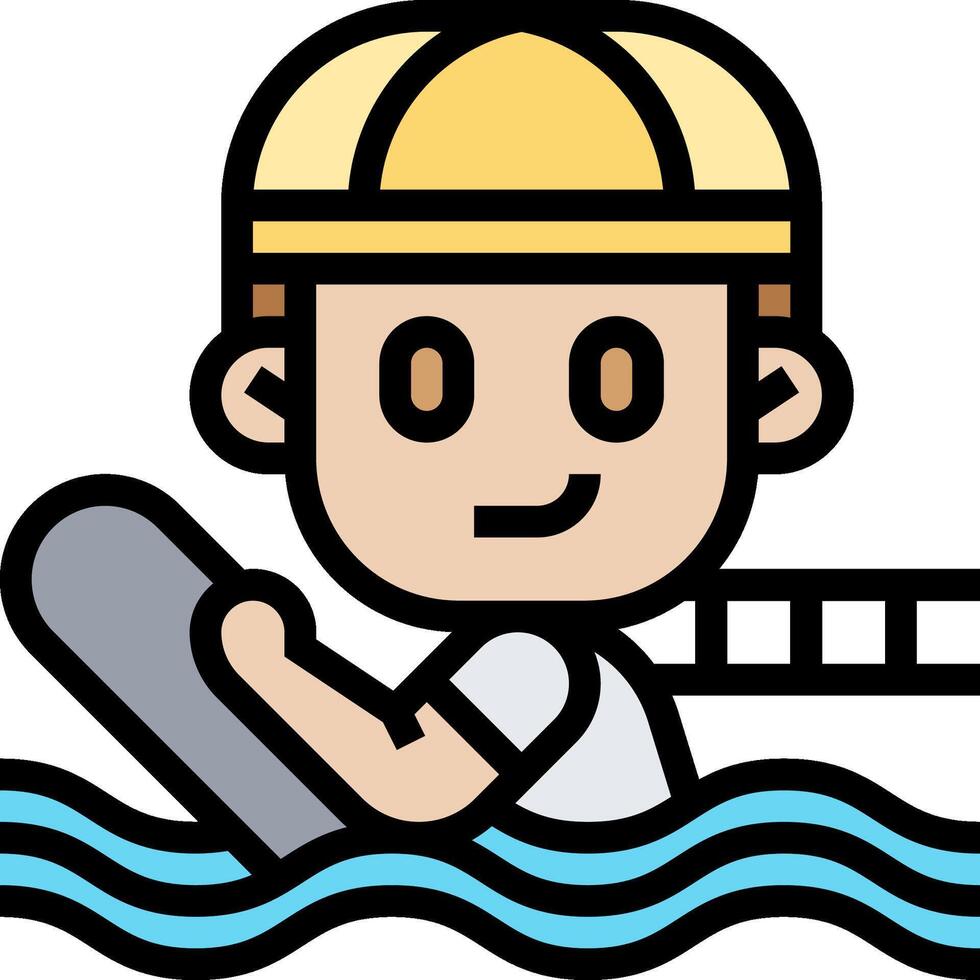 A cartoon man in a hard hat and helmet holding a skateboard vector
