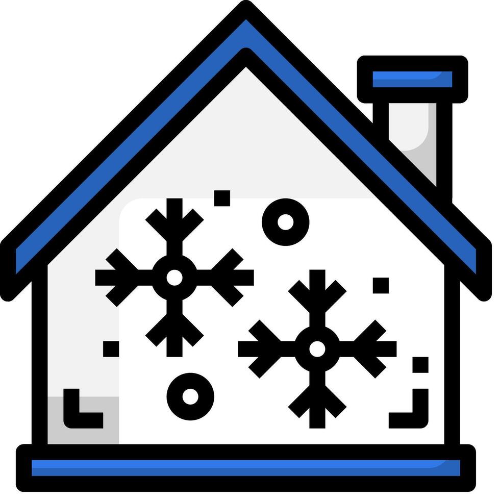 A house with snowflakes on the roof vector