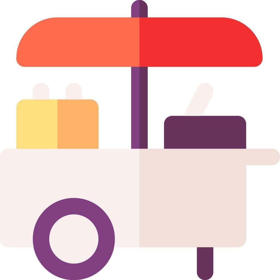 An illustration of a food cart with a red umbrella vector