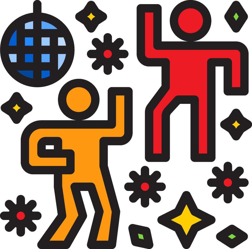 Disco dancing icon illustration vector