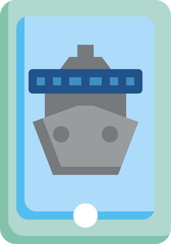 A tablet with a ship on it vector