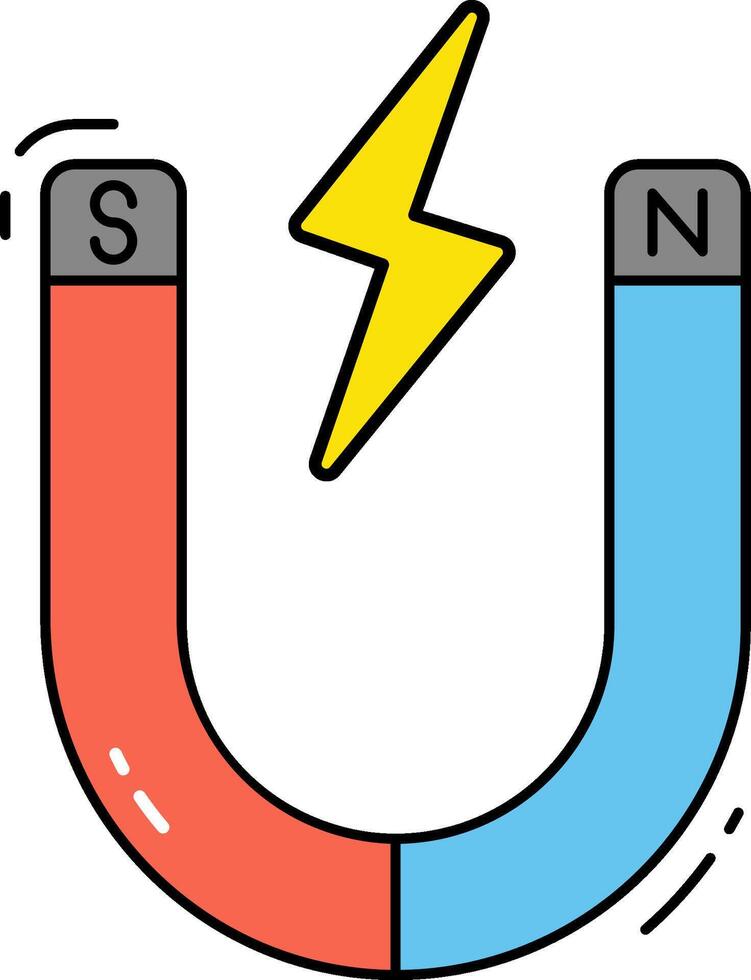 Magnet with lightning vector