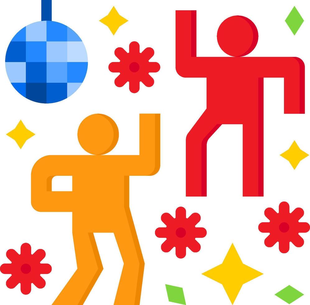 Disco dancing clipart vector
