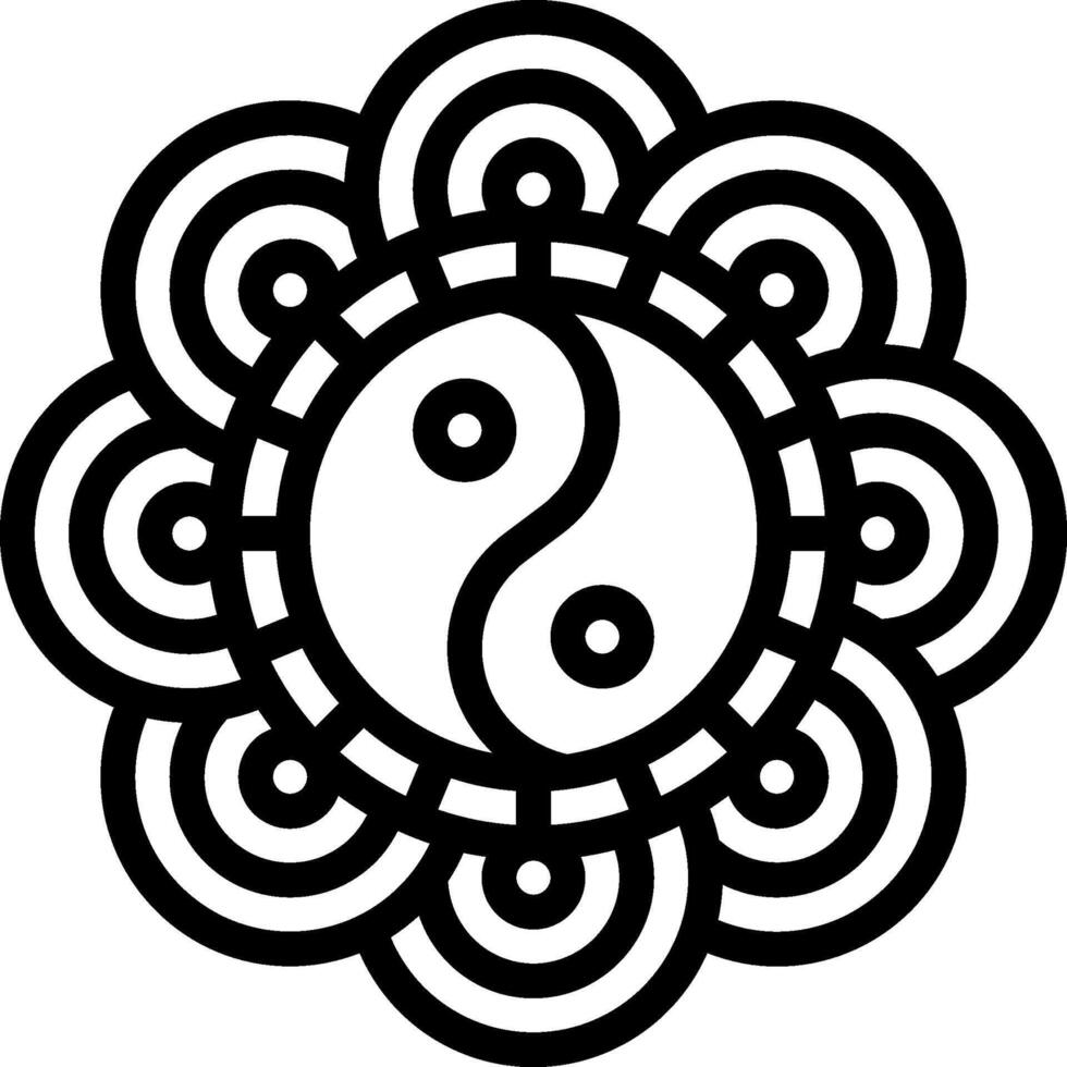 Yin yang mandala tattoo design vector