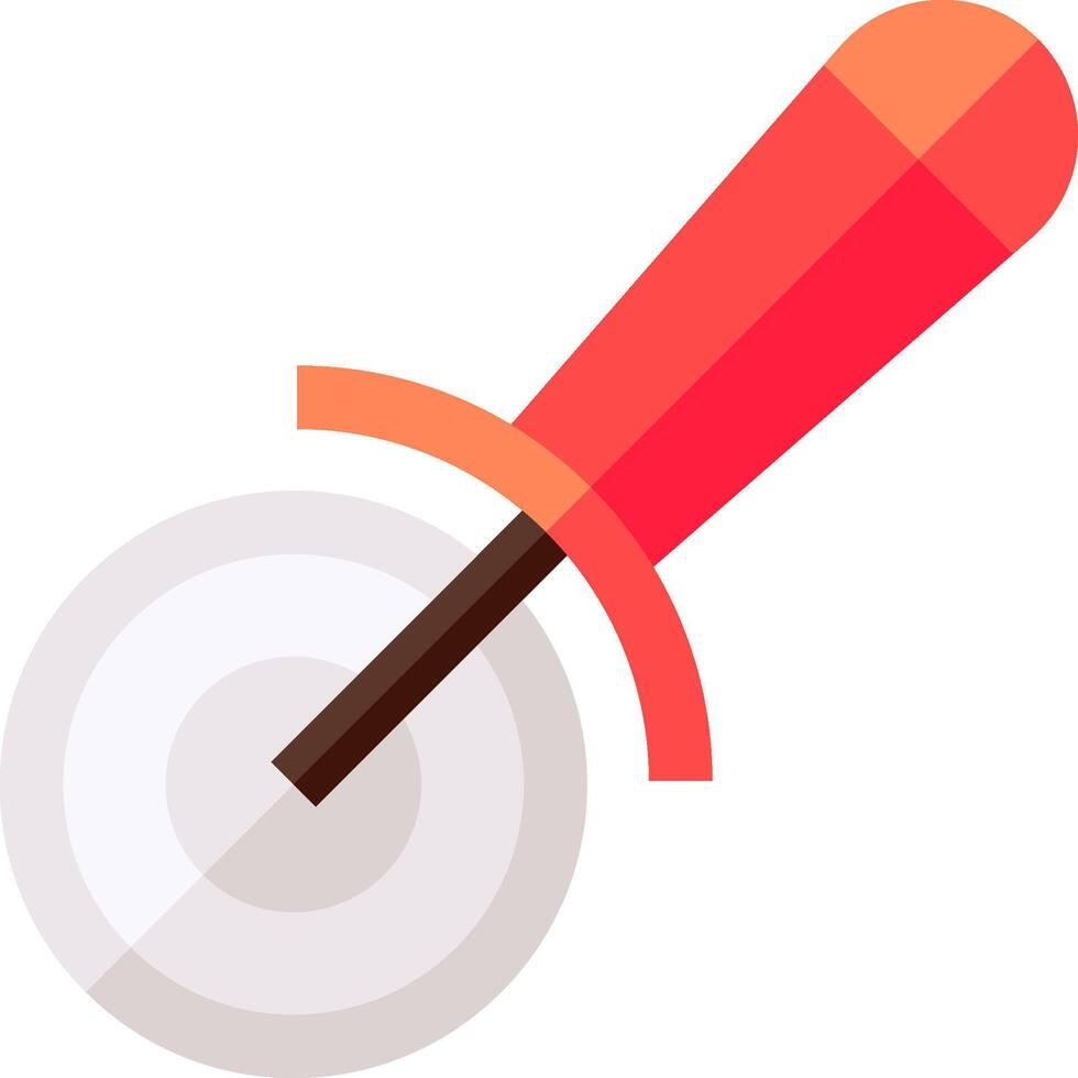 A red and white button with a red handle vector