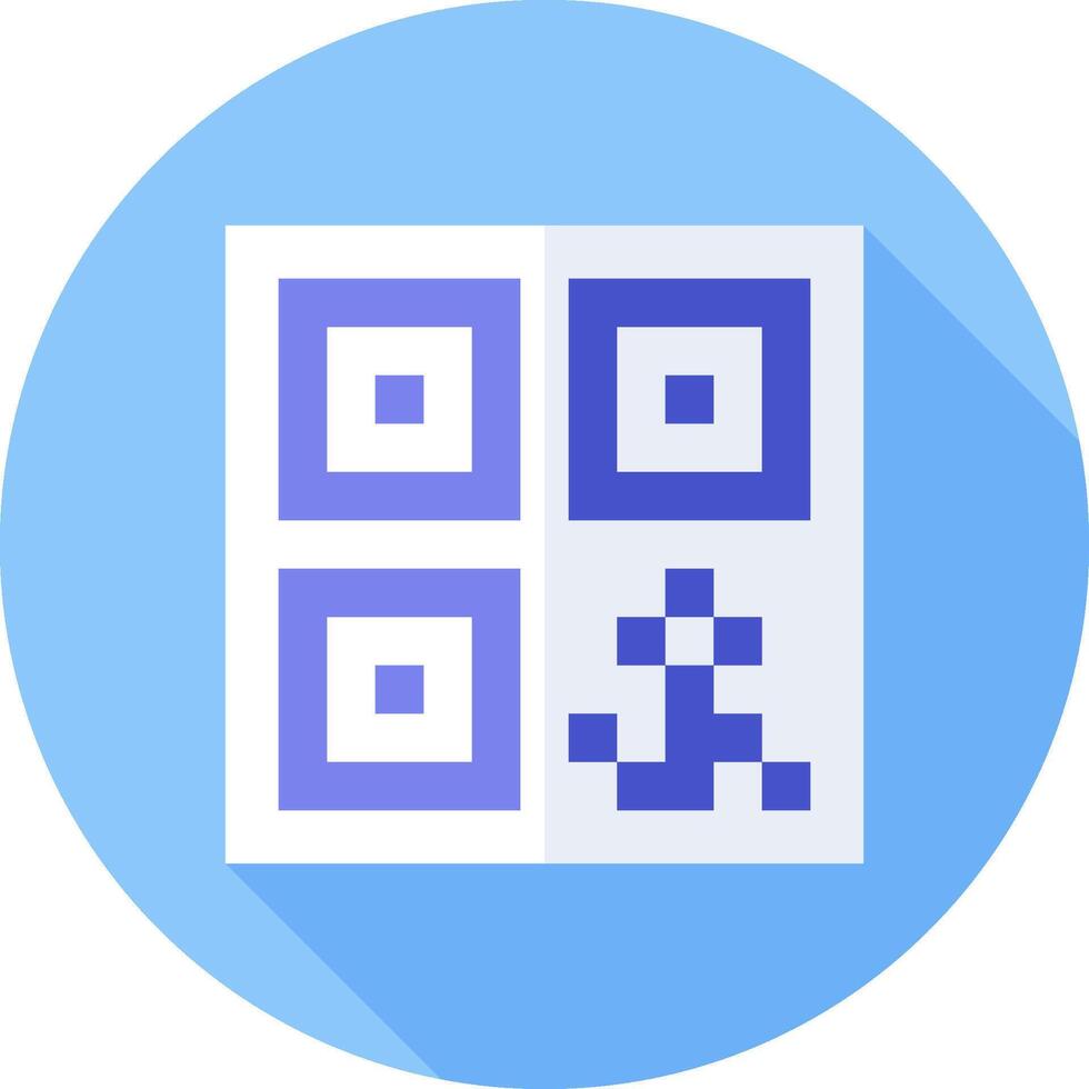 A qr code icon with a blue background vector