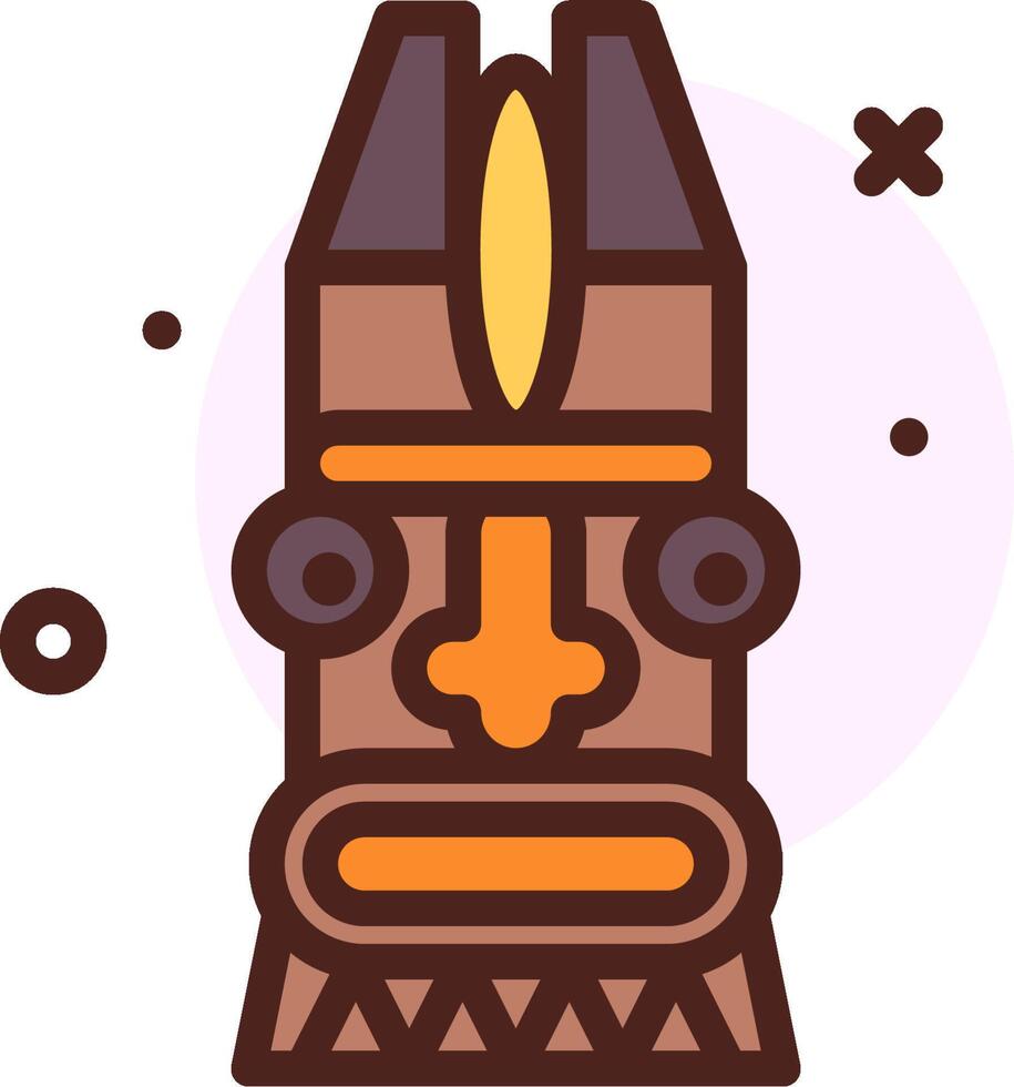 Tiki icon with a face and a head vector