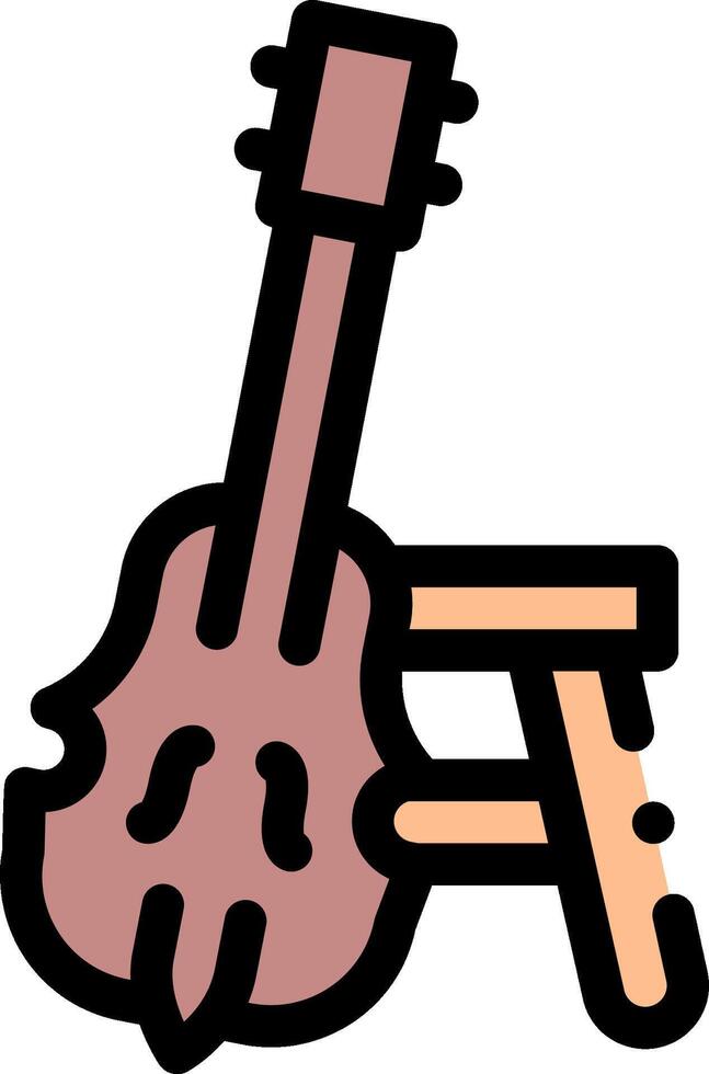 A guitar and chair icon vector