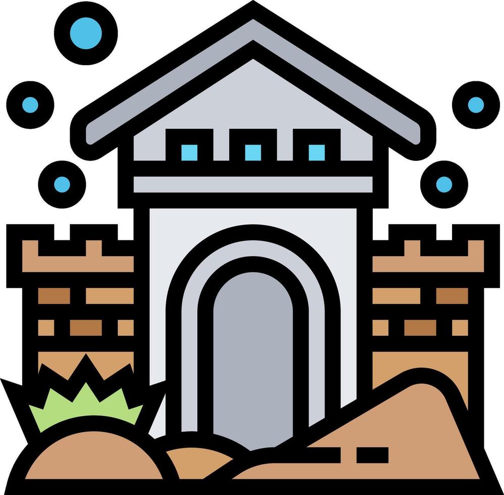 A castle with a castle on top of it vector