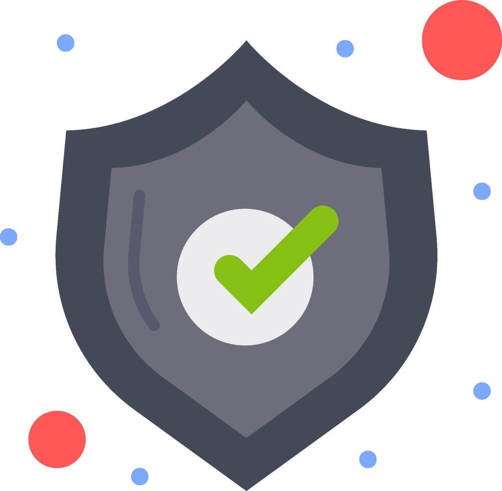 A shield with a tick and a green check mark vector