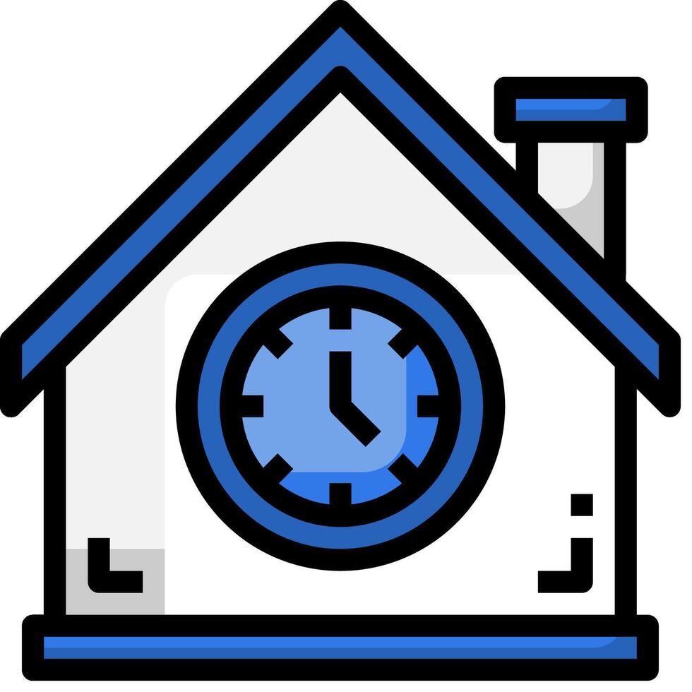 A house with a clock on the front vector