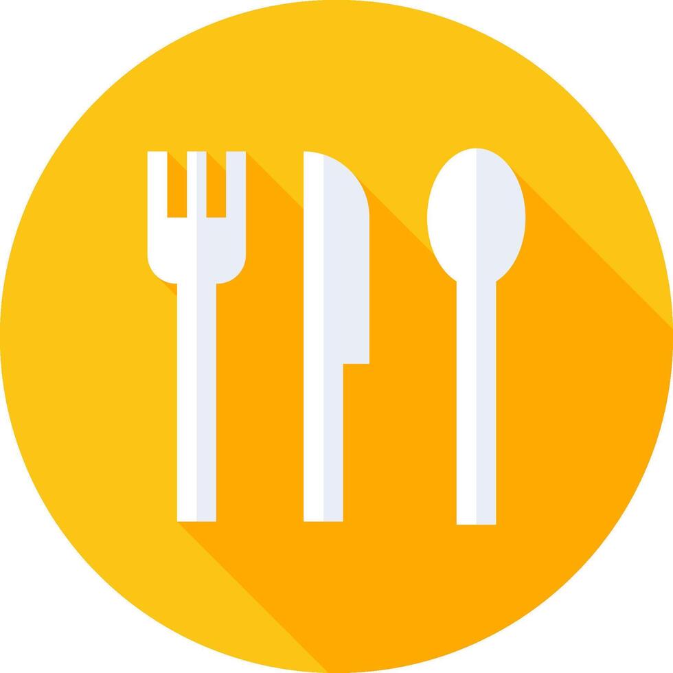 A flat icon of a fork, spoon and knife vector