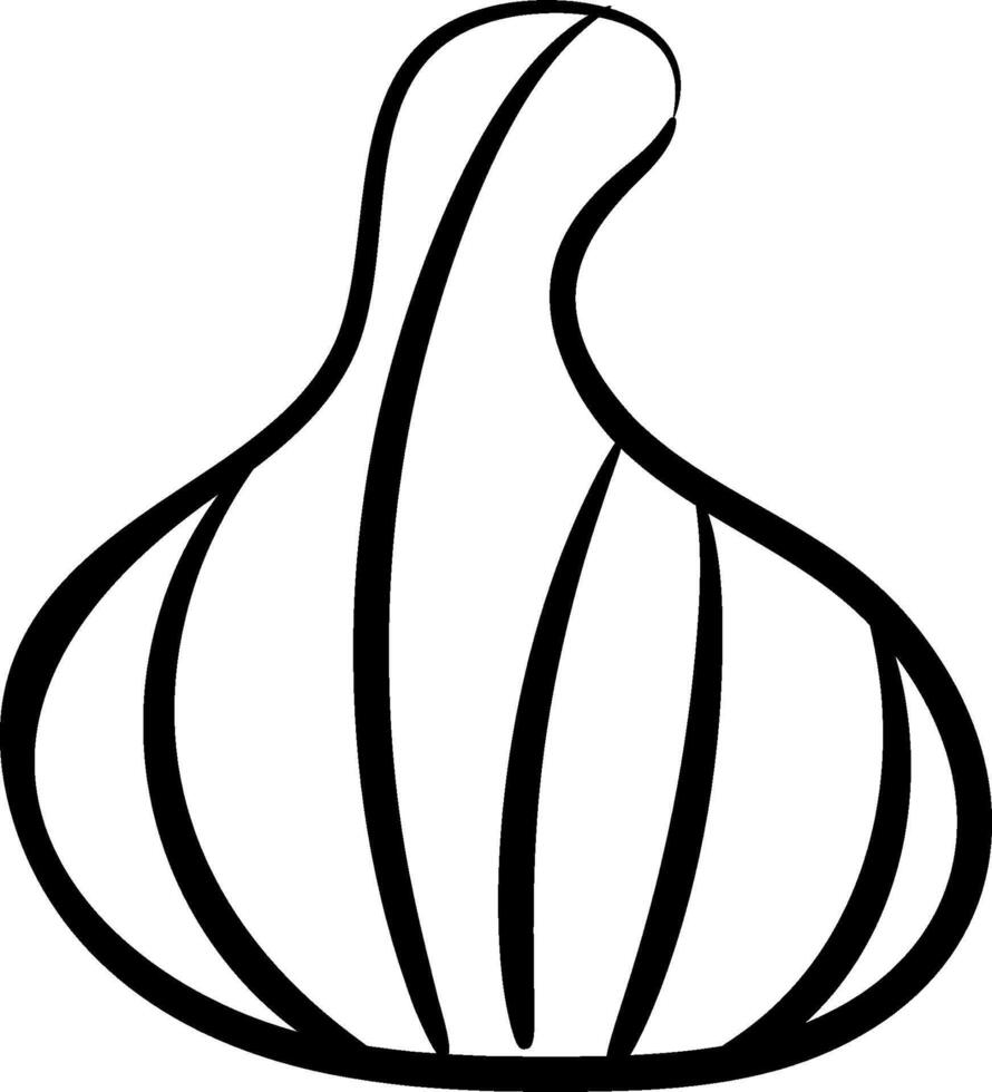A black and white drawing of a garlic bulb vector