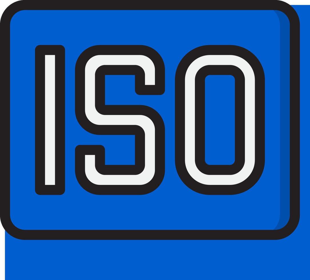Iso logo with the word iso in blue vector