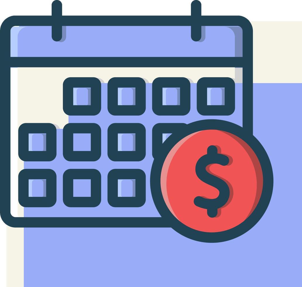 Calendar icon with dollar sign vector