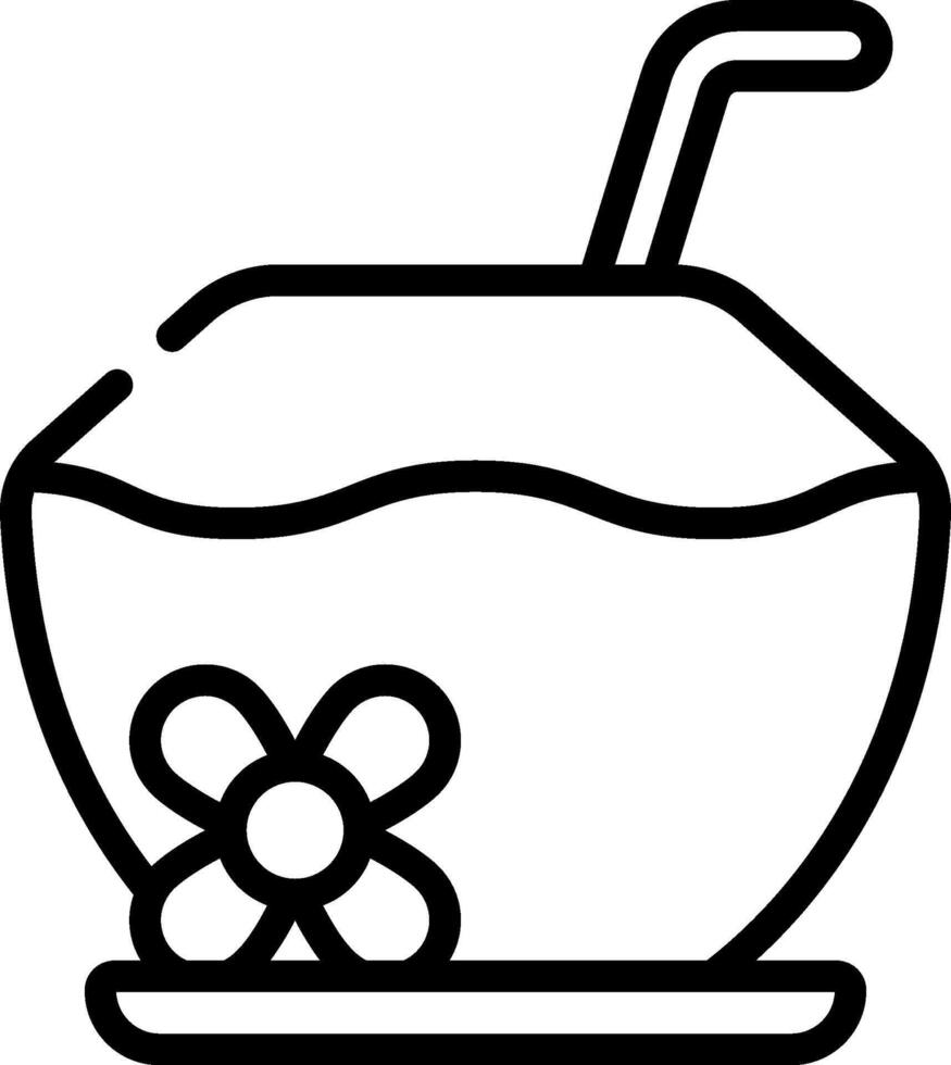 Coconut drink icon vector