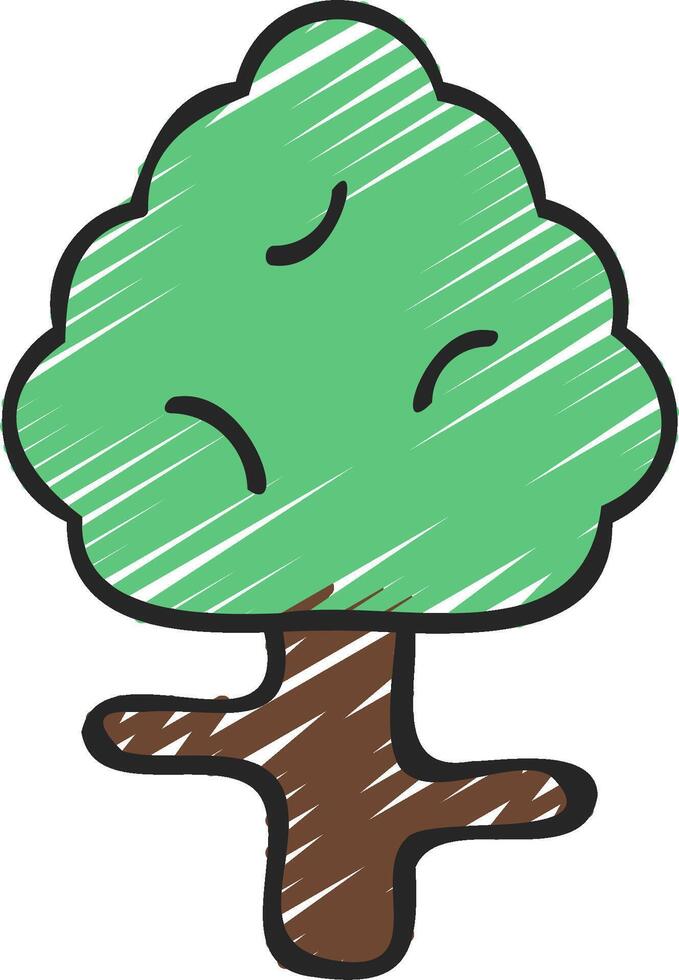 A cartoon tree with leaves and branches vector