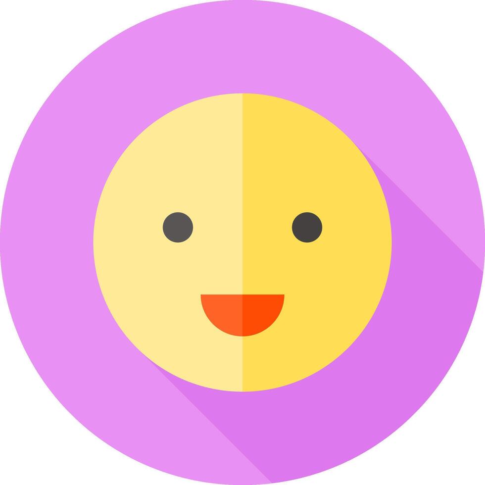 A smiley face icon with a long shadow vector
