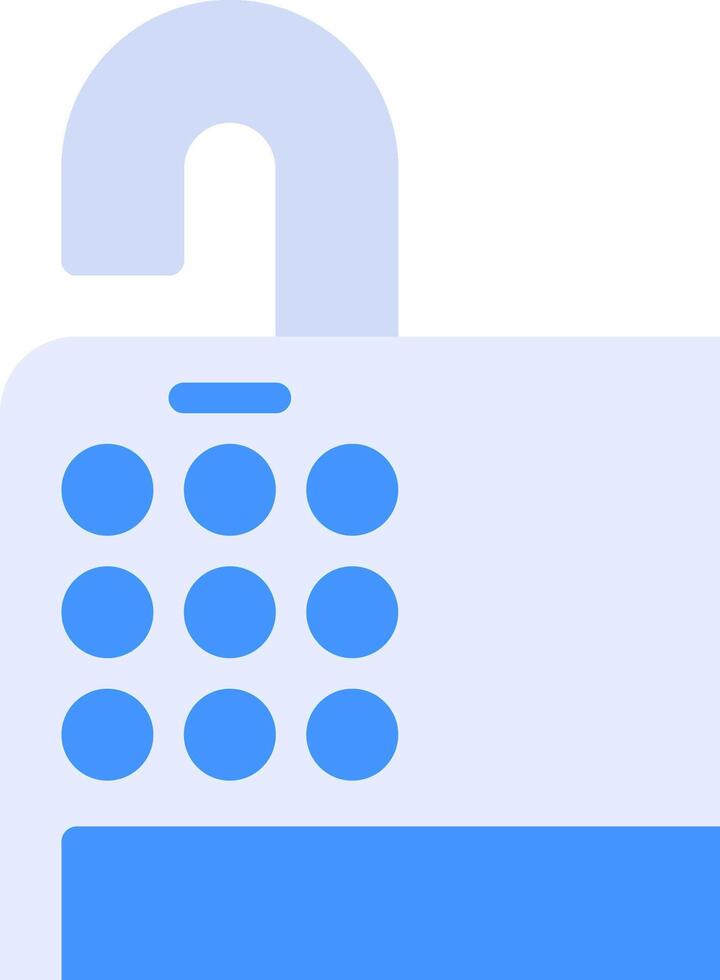 A blue lock with a keypad on it vector