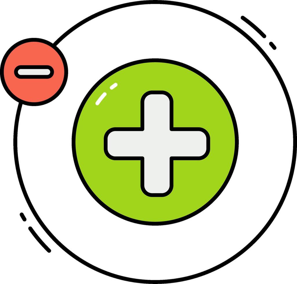 A plus sign in a circle with a red cross vector