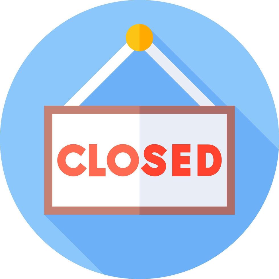 A closed sign hanging on a blue background vector