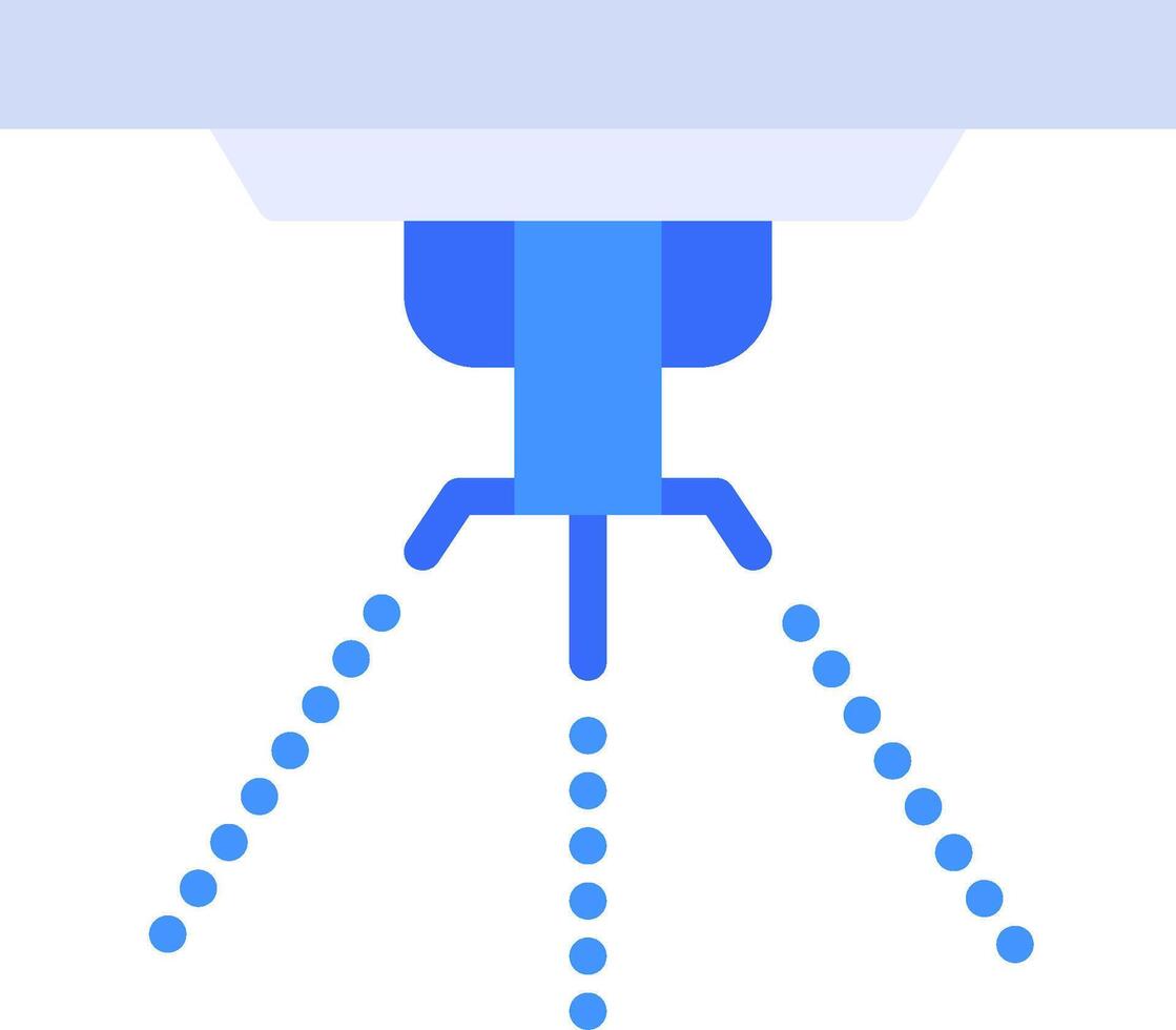 A blue light is shining on a white surface vector