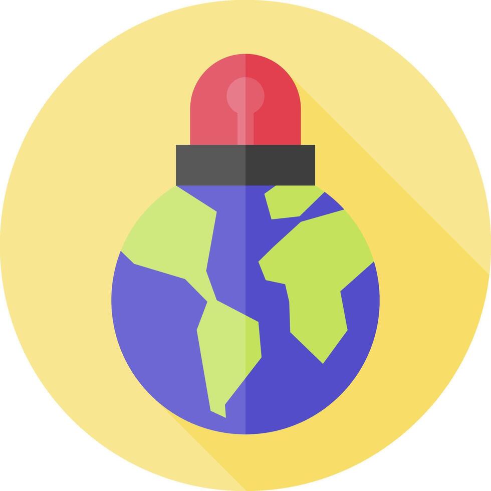 A globe with a red light on it vector