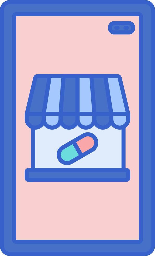 A pharmacy store icon on a tablet vector
