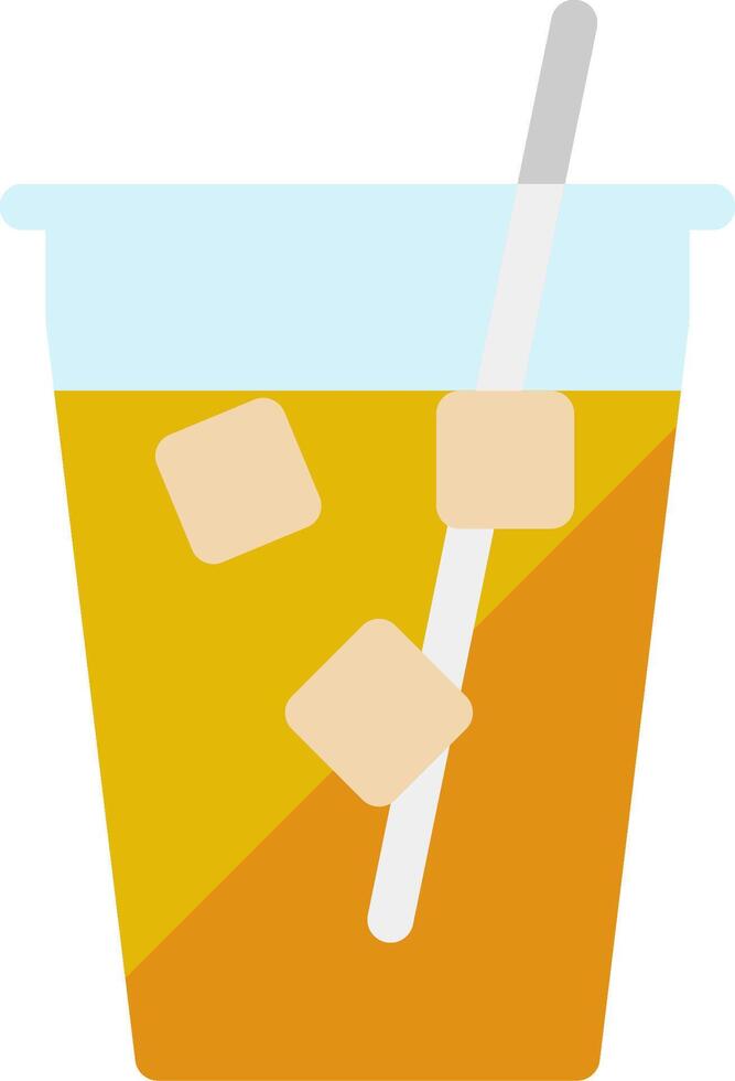 A glass of orange juice with ice cubes vector