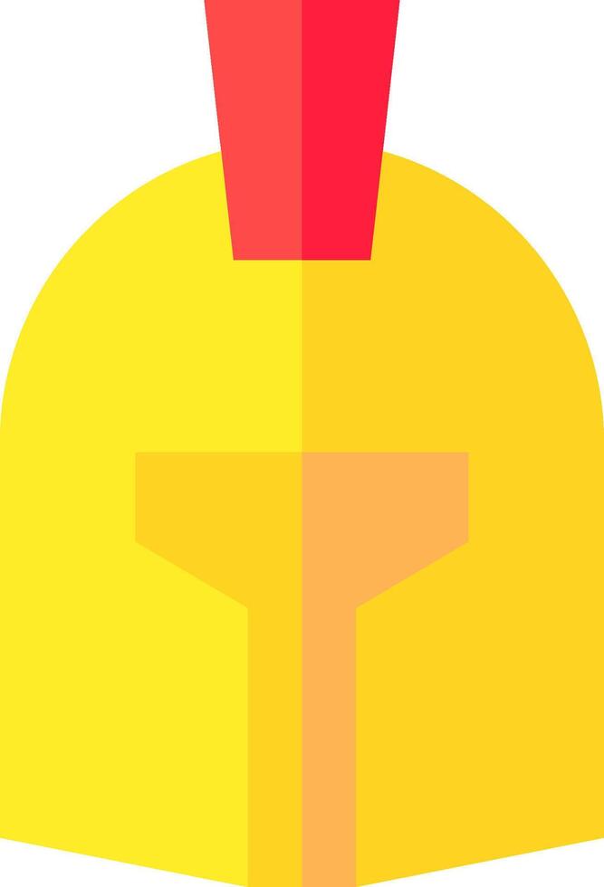 A yellow helmet with a red top vector