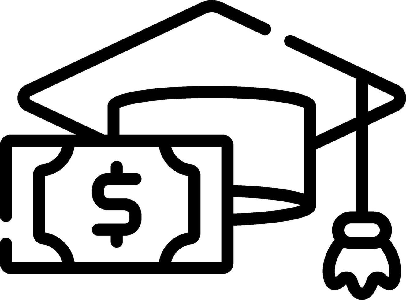 A graduation cap and money symbol vector